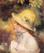 Pierre Renoir Young Girl in a Straw Hat oil painting on canvas